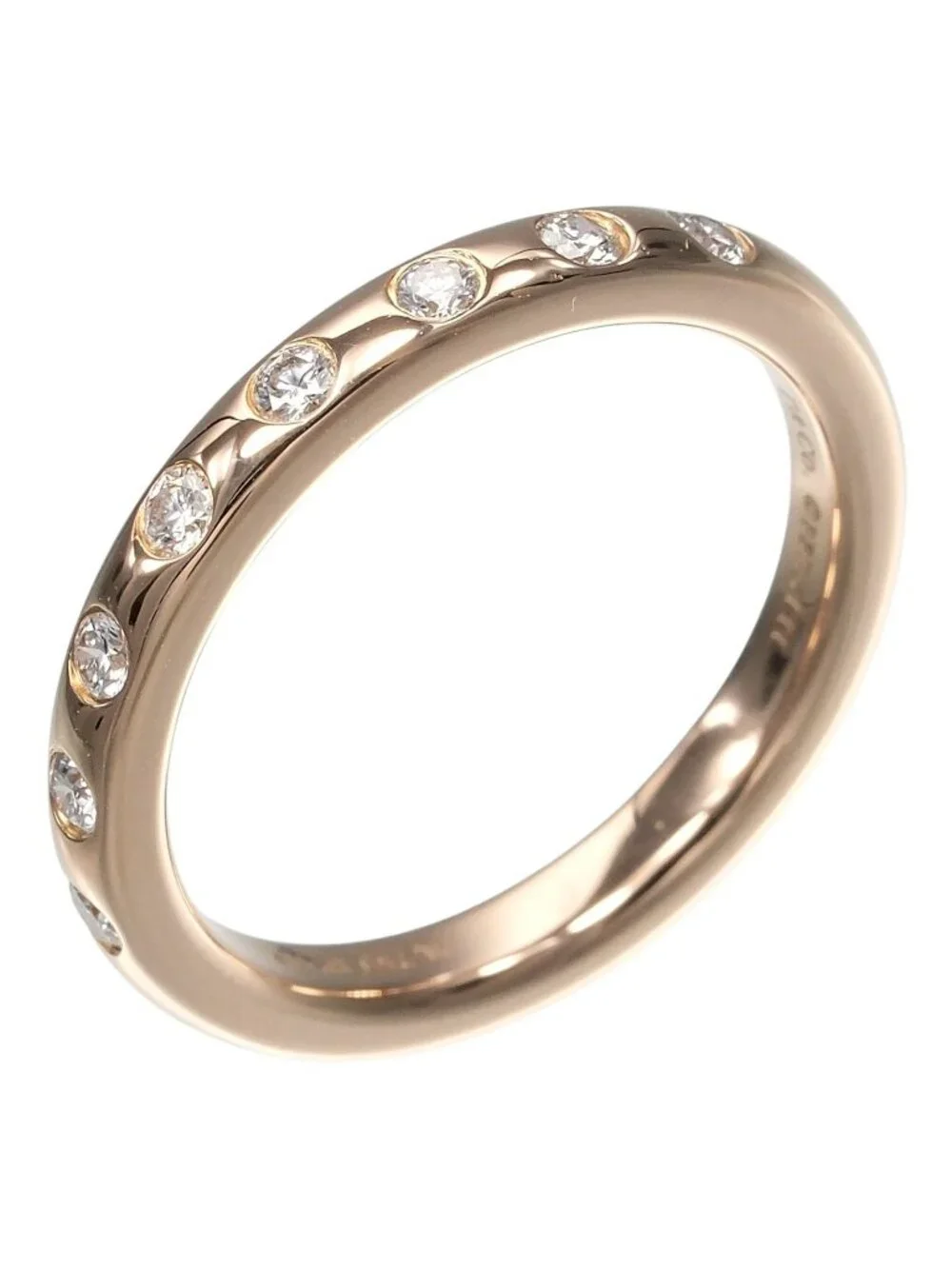 Tiffany & Co Stacking Band 18k Pink Gold Diamond Ring